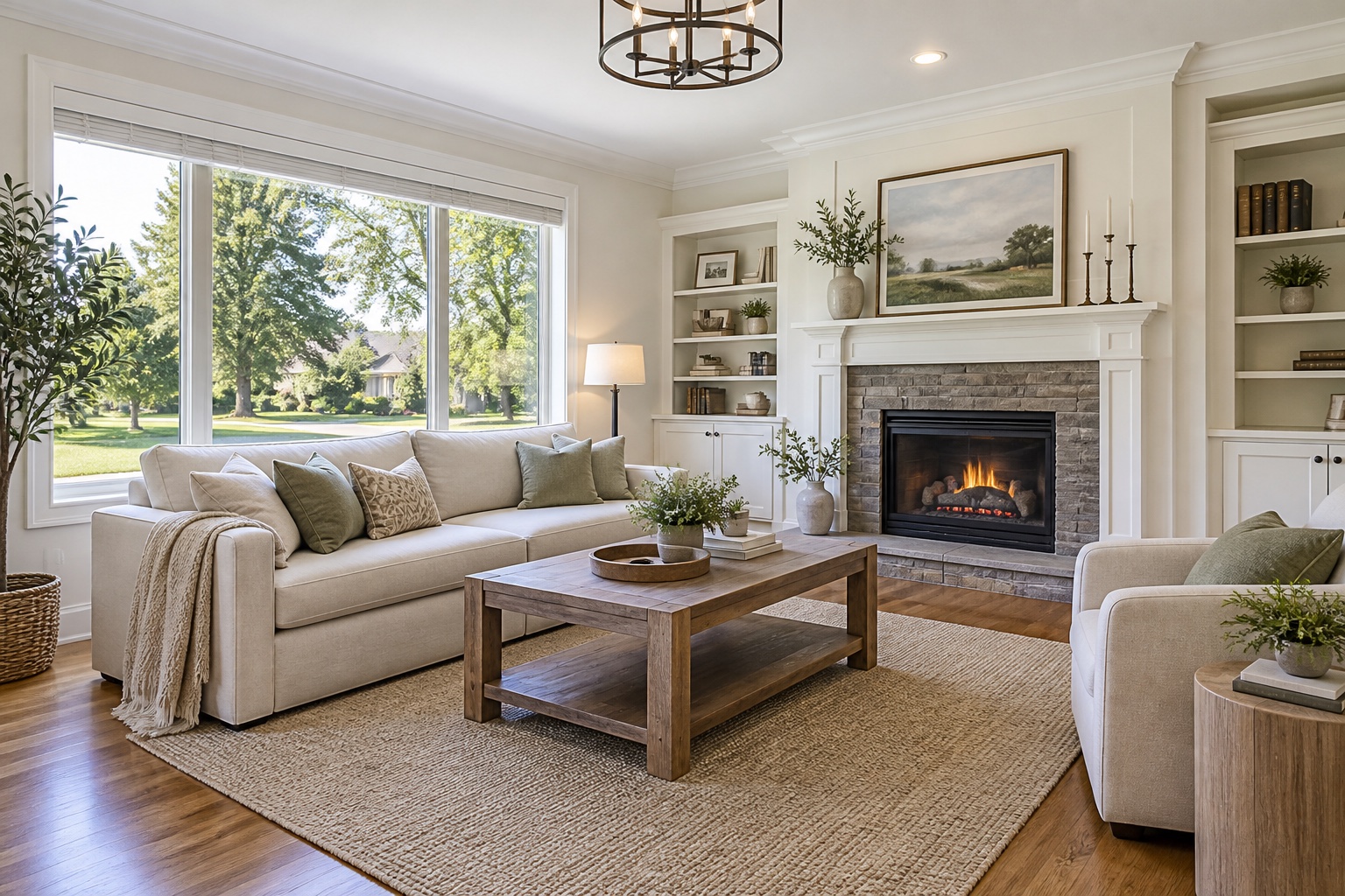 Sample high-quality interior photo in an illustrative homeowner Facebook post