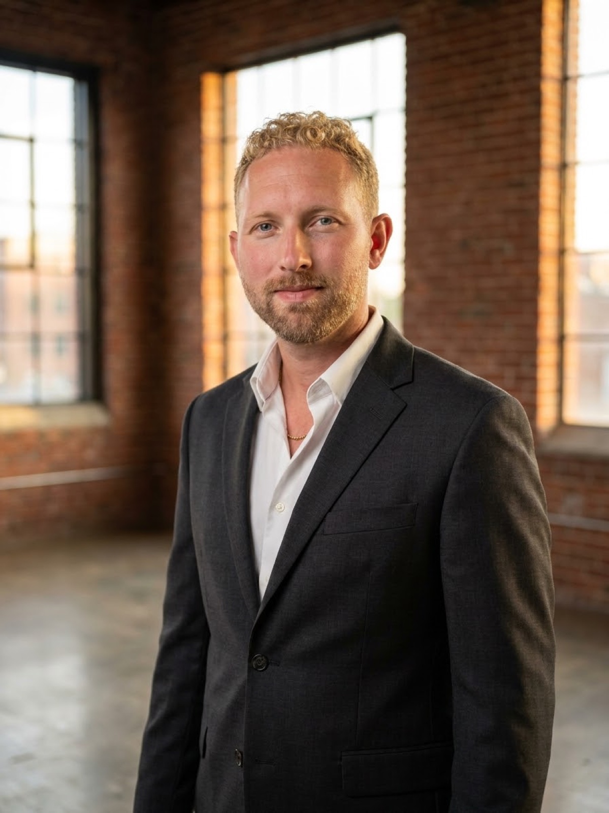 Portrait of Kyle Weiss in a dark suit