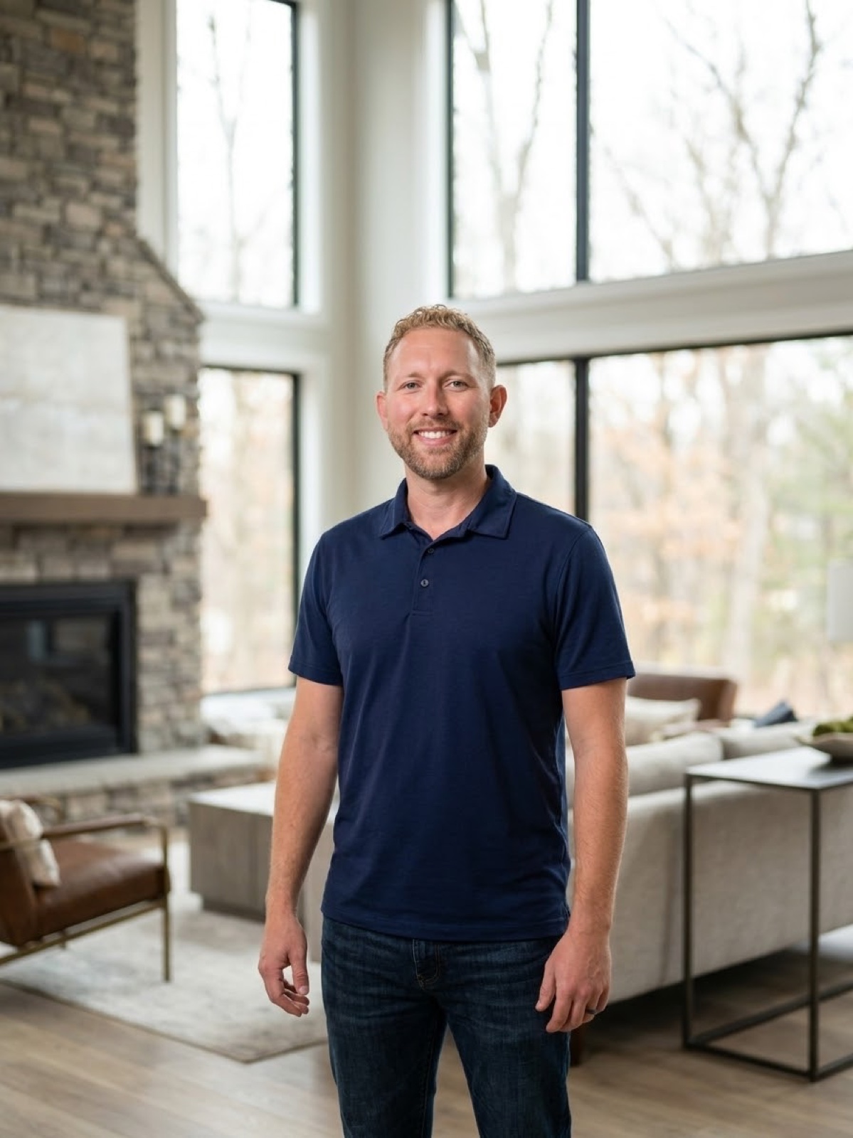 Portrait of Kyle Weiss in a navy polo
