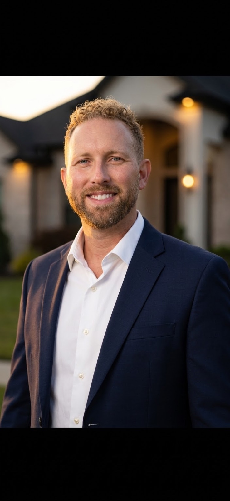 Close portrait of Kyle Weiss in a navy suit